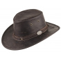 Brown Kangaroo Leather Hat - sundowner scippis - Traclet
