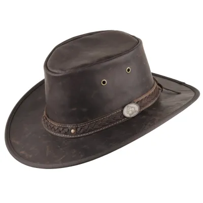 Chapeau Cuir De Kangourou Marron - sundowner scippis - Traclet