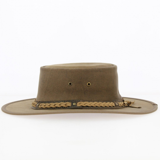 Squashy Leather Hat UPF 50+ Bronco Beige - Barmah