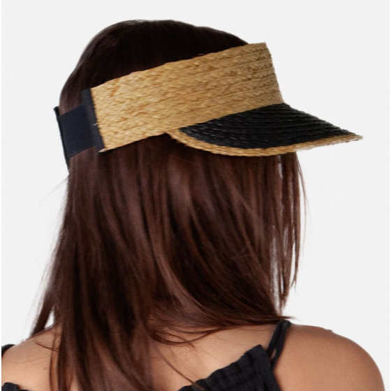 Brown & Black Straw Visor Cap Peona - Barts