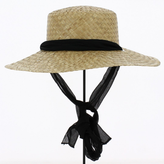 Flat Bottom Straw Wide Brim Hat - Traclet