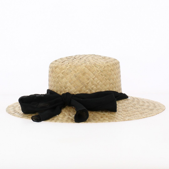 Flat Bottom Straw Wide Brim Hat - Traclet
