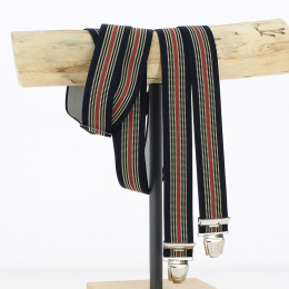 Fancy straps Navy and beige lines Large size