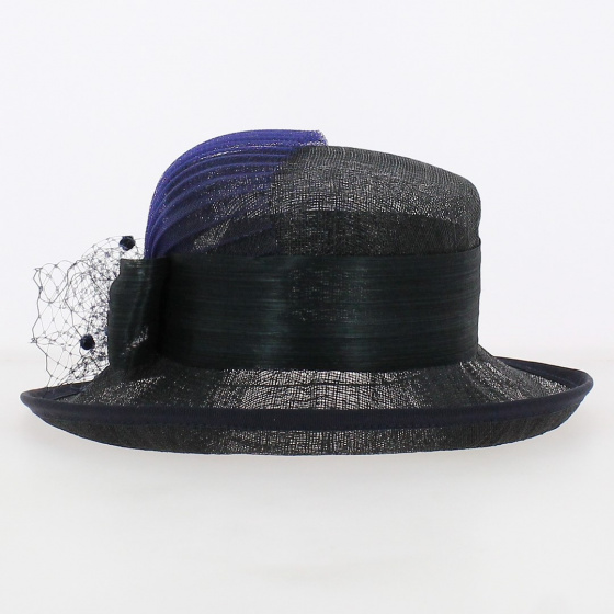 Isa Navy Straw Ceremonial Hat - Traclet