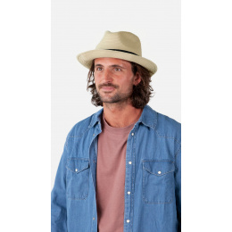 Carnations Straw Hat Natural Paper - Barts