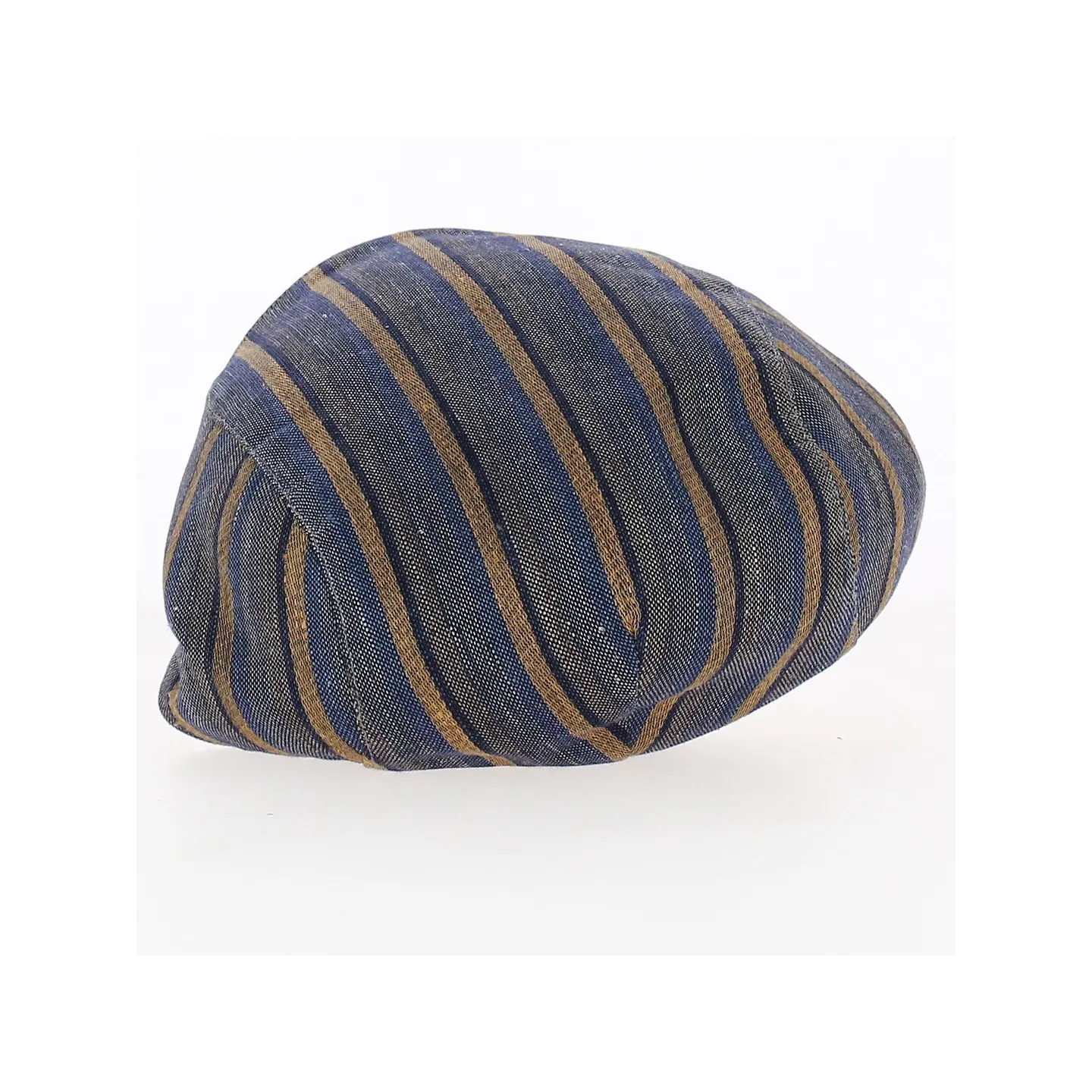Blue and brown striped flat cap - Traclet