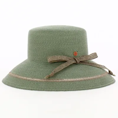Lilien Green Raphia Straw Capeline - Mayser