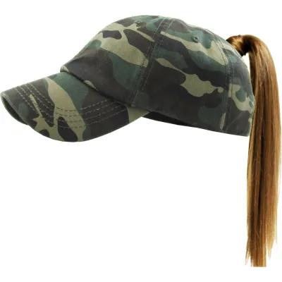 Casquette Baseball Femme Ponytail Camouflage - Traclet t Reference : 17924| Chapellerie Traclet