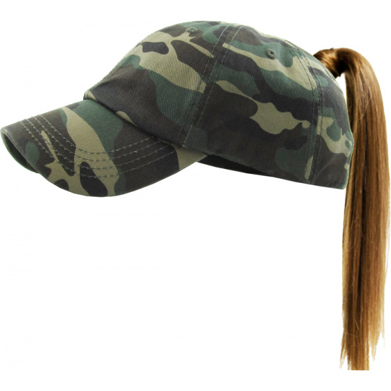 Women's Baseball Cap Ponytail Camouflage - Traclet