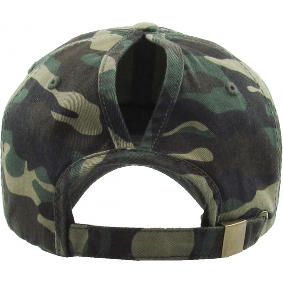 Casquette Baseball Femme Ponytail Camouflage - Traclet