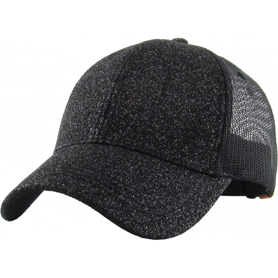 Casquette Baseball Femme Ponytail Noire Paillette - Traclet Casquette Baseball Femme Ponytail Noire Paillette - Traclet
