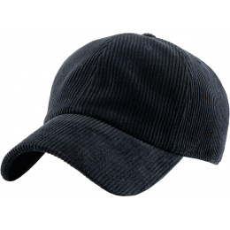 Black Corduroy Baseball Cap - Traclet
