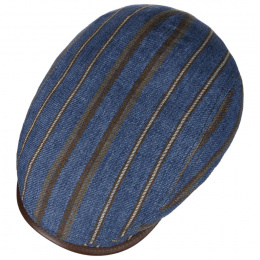 Flat Cap Driver Linen Blue & Brown - Stetson