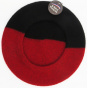 Red & Black Wool Duo Beret - The French Beret