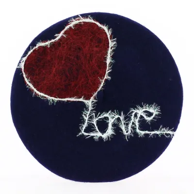 Béret Basque Création Coeur Amour Laine - Traclet Reference : 12367 | Chapellerie Traclet