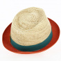 Trilby Capo Raffia & Cotton Hat - Marone