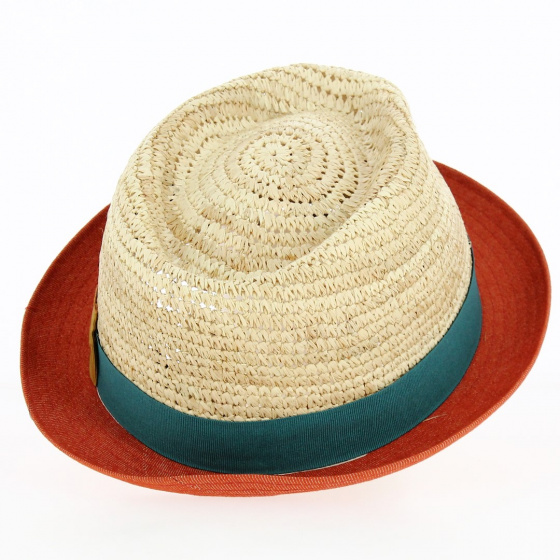 Chapeau Trilby Capo Raffia & Coton - Marone Chapeau Trilby Capo Raffia & Coton - Marone