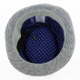 Gray Herringbone Linen Porkpie Hat - Traclet
