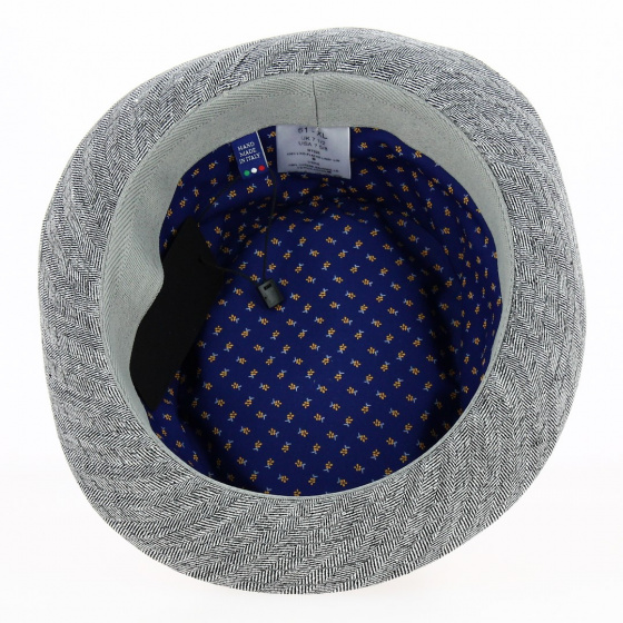 Chapeau Porkpie Chevrons Lin Gris - Traclet Chapeau Porkpie Chevrons Lin Gris - Traclet