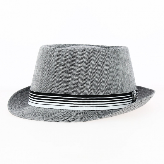 Chapeau Porkpie Chevrons Lin Gris - Traclet Chapeau Porkpie Chevrons Lin Gris - Traclet