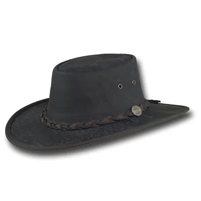 Chapeau Cuir Kangourou Squashy Noir - Barmah