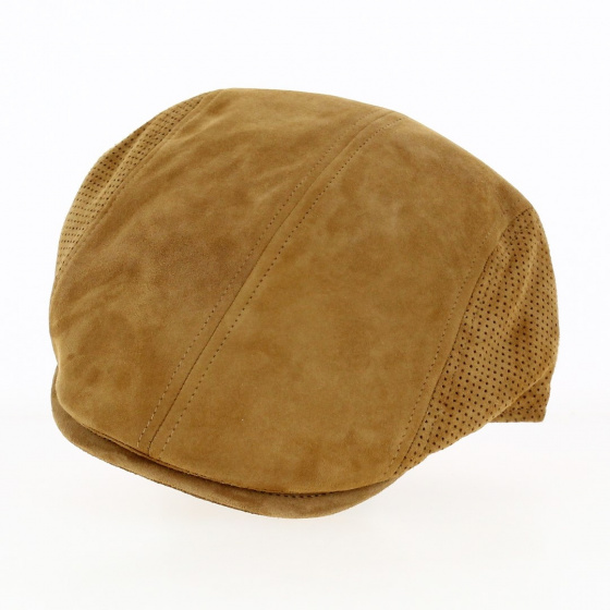 Brown Leather Lino Flat Cap - Flechet Brown Leather Lino Flat Cap - Flechet