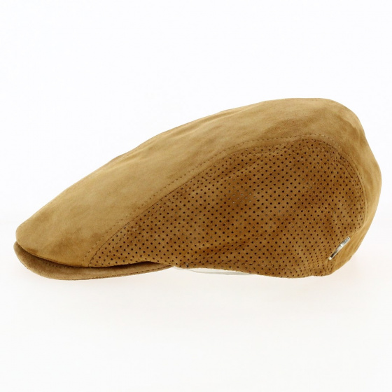 Brown Leather Lino Flat Cap - Flechet Brown Leather Lino Flat Cap - Flechet