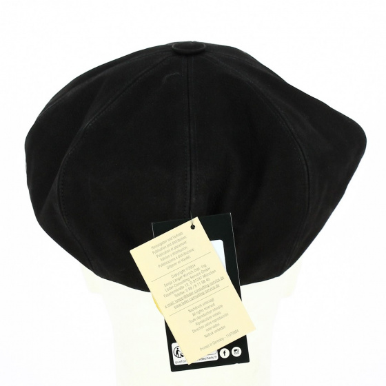 Black Leather Newsboy Cap - City Sport
