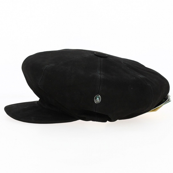Black Leather Newsboy Cap - City Sport