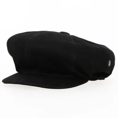 Casquette Gavroche Cuir Noir - City Sport