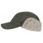 Ear Flap Cap Trick Waxed Cotton Olive - Hatland