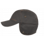 Brown Waxed Cotton Ear Flap Trick Cap - Hatland