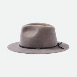 Wesley Traveller Wool Felt Hat Heather Grey - Brixton