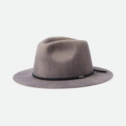 Wesley Traveller Wool Felt Hat Heather Grey - Brixton