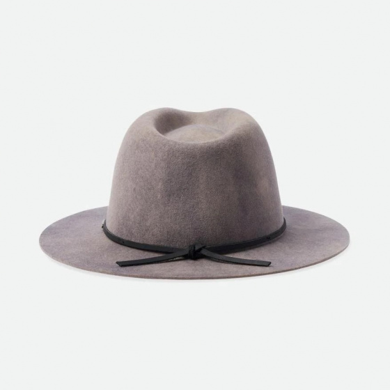Wesley Traveller Hat Wool Felt Heather Grey - Brixton