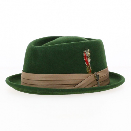 Porkpie Stout Hat Olive Green - Brixton