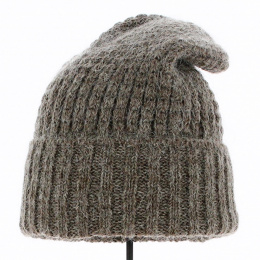 Long Bellevarde Beanie Wool & Mohair heathered brown - Traclet