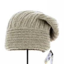 Bonnet Long Whistler Laine & Mohair Taupe - Traclet