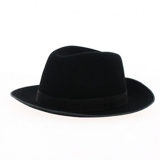 Fedora Bepo hat black wool felt - Traclet