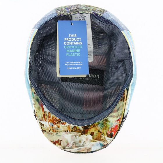 Casquette Baxter Patchwork Beige & Bleu - Göttmann Casquette Baxter Patchwork Beige & Bleu - Göttmann