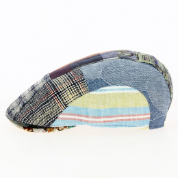 Baxter Patchwork Beige & Blue Cap - Göttmann