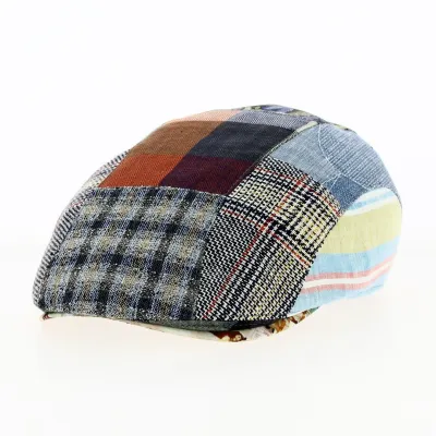 Baxter Patchwork Beige & Blue Cap - Göttmann