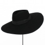Wide Brim Black Wool Felt Hat - Traclet