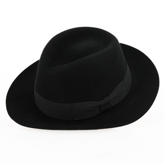 Chapeau Fedora feutre laine Noir - Traclet