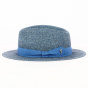 Mottled Blue Straw Paper Traveller Hat - Flechet