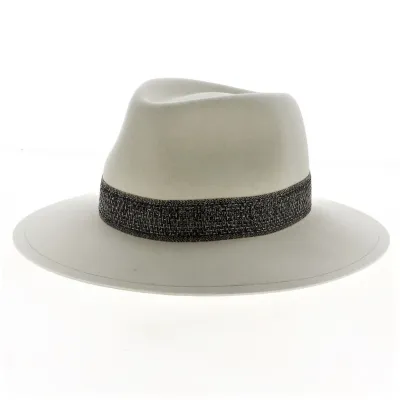 Chapeau Fedora Dany feutre de poil blanc - Traclet