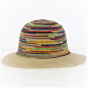 Ariel Multicolored Raffia Wide-Brimmed Hat - Traclet