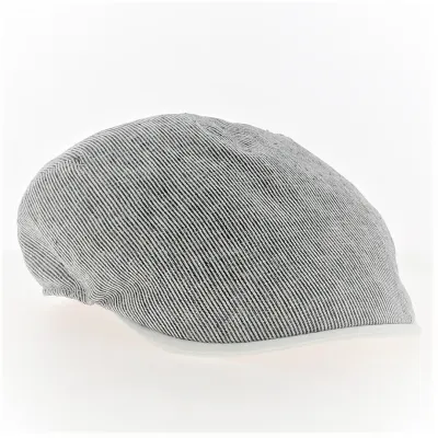 Blue and White Striped Rounded Linen Cap - Traclet Reference: 12429 | Traclet Hat Shop