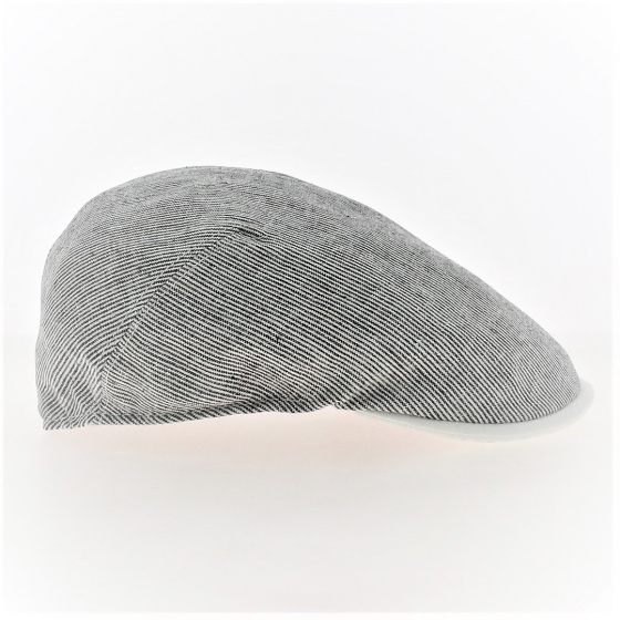Casquette bombée Lin à rayures Bleu et blanche - Traclet