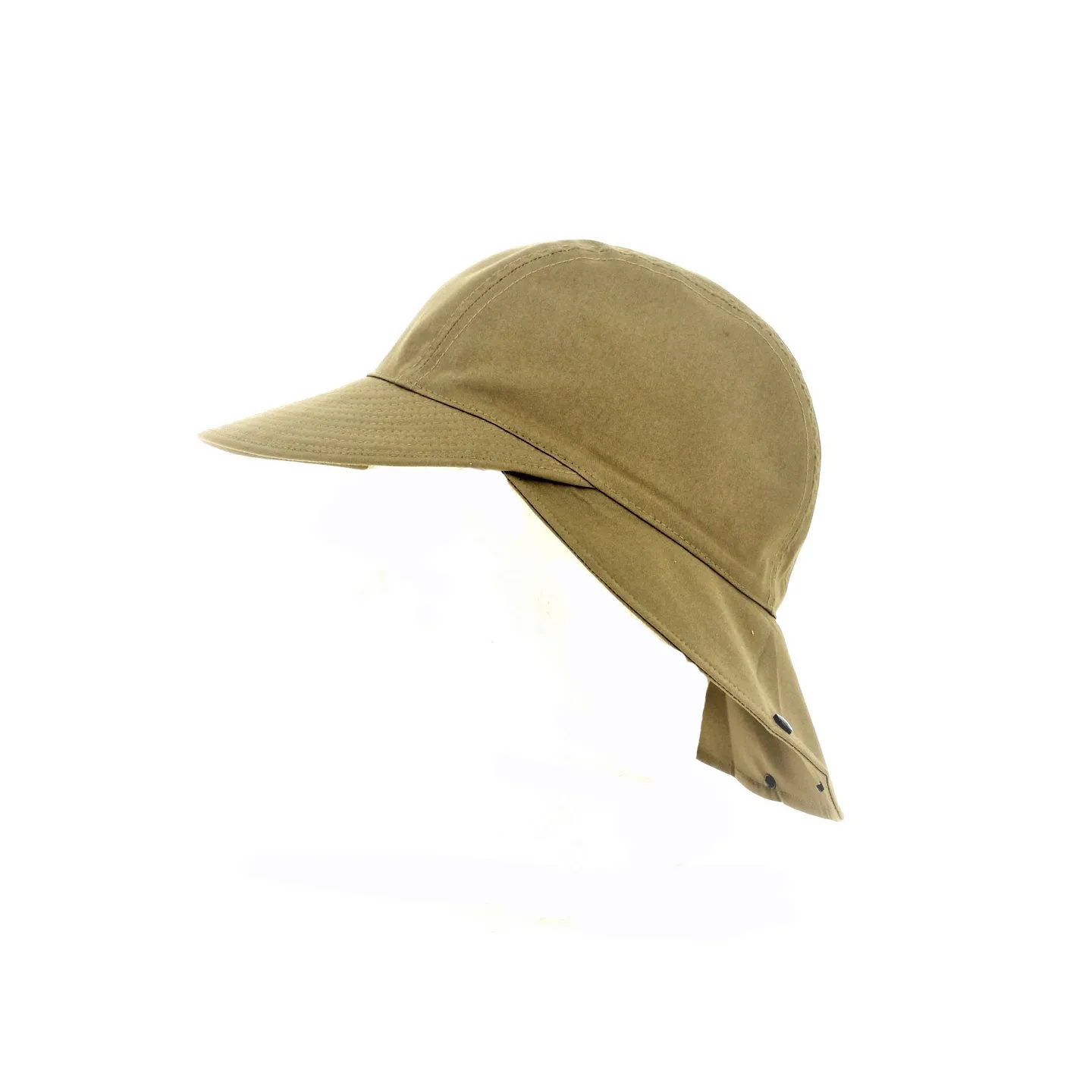Beige Cotton Baseball Cap with Neck Cover Marly - Crambes Reference: 11346 | Traclet Hat Shop